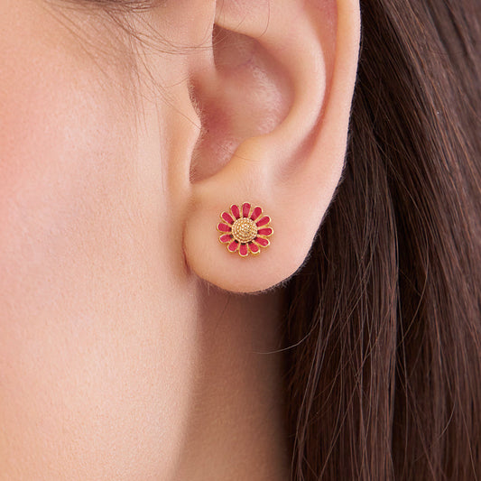 Soft Floral Enamel Stud Earring - KYMEE