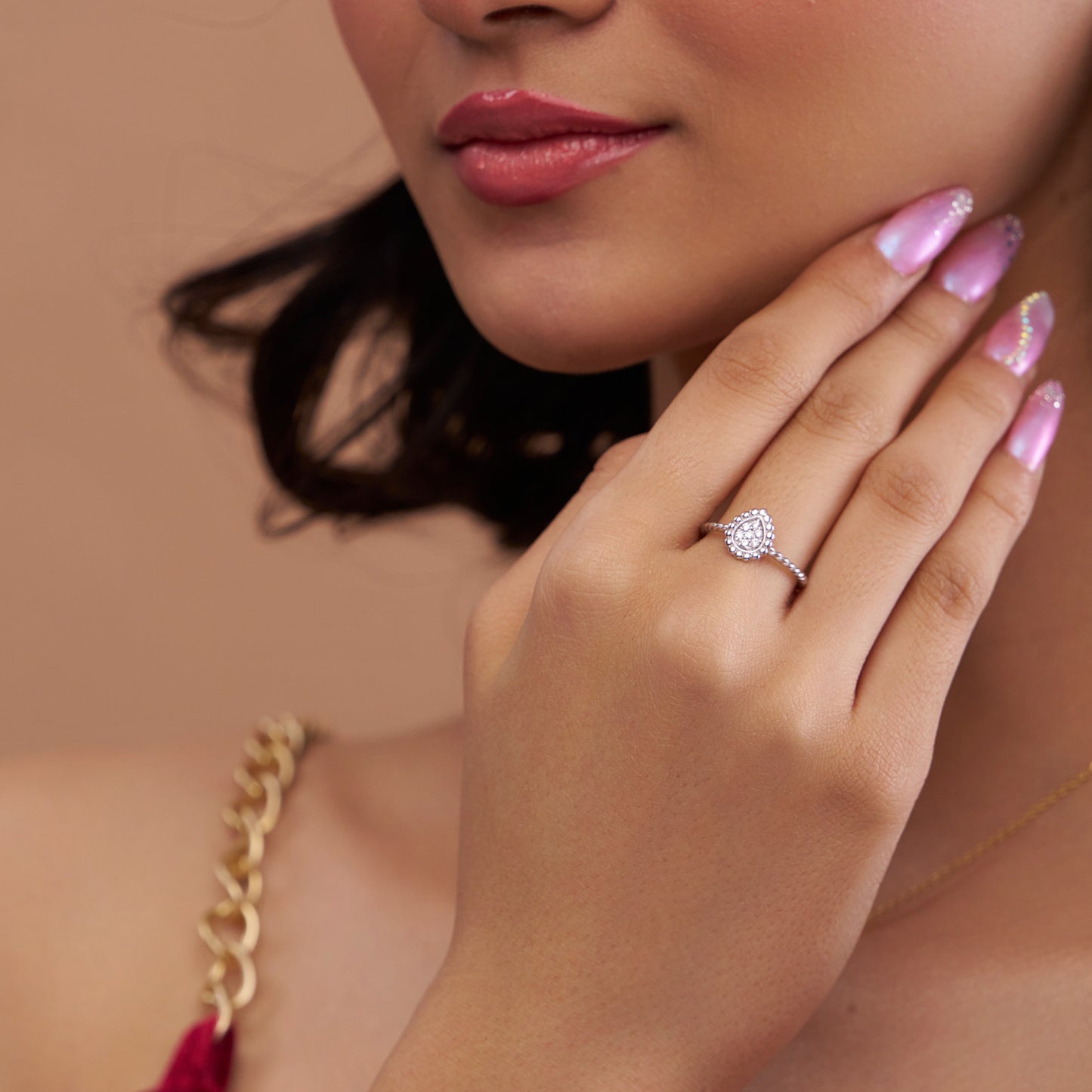 Sophisticated Pear-Shaped Diamond Ring