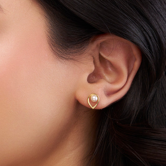 Pear-Shaped Mother of Pearl Stud - KYMEE