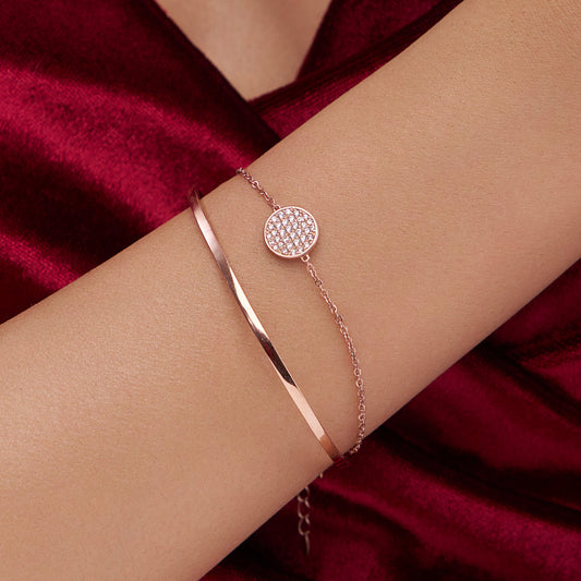 Luxe Linked Dual Chain Circle Bracelet