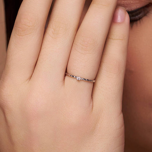 Round Diamond Solitaire Ring - KYMEE