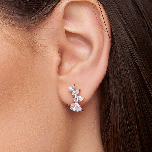 Pear-Shaped Diamond Stud - KYMEE