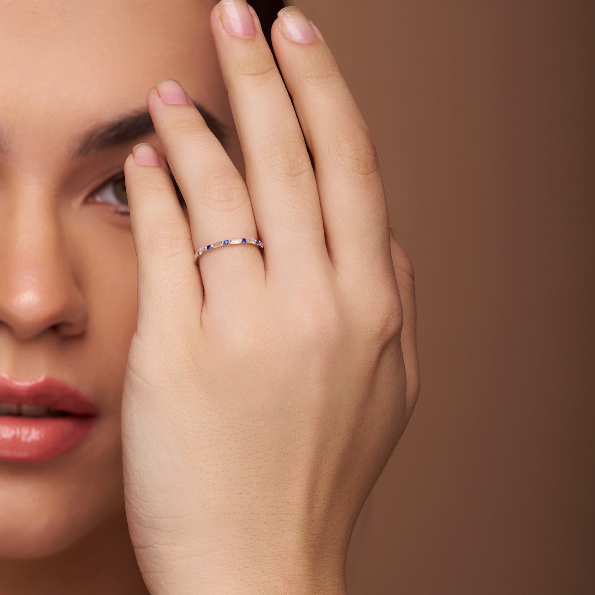 Sapphire and Diamond Eternity Band - KYMEE