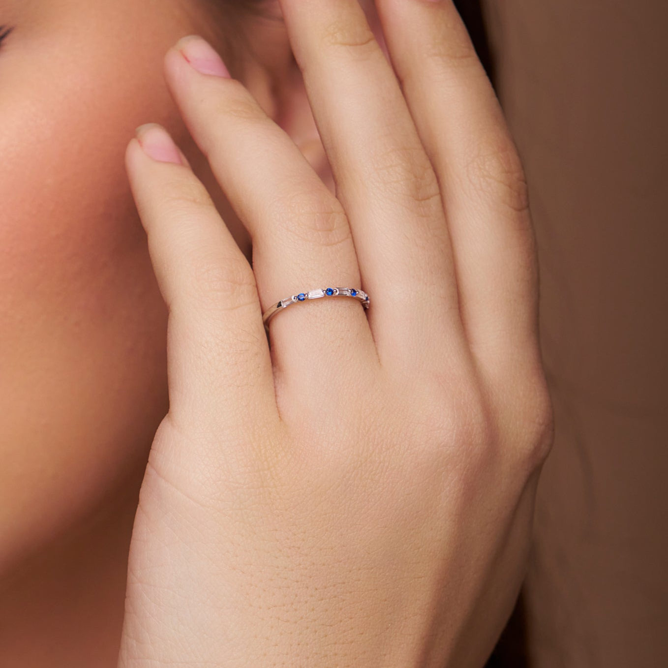 Sapphire and Diamond Eternity Band - KYMEE