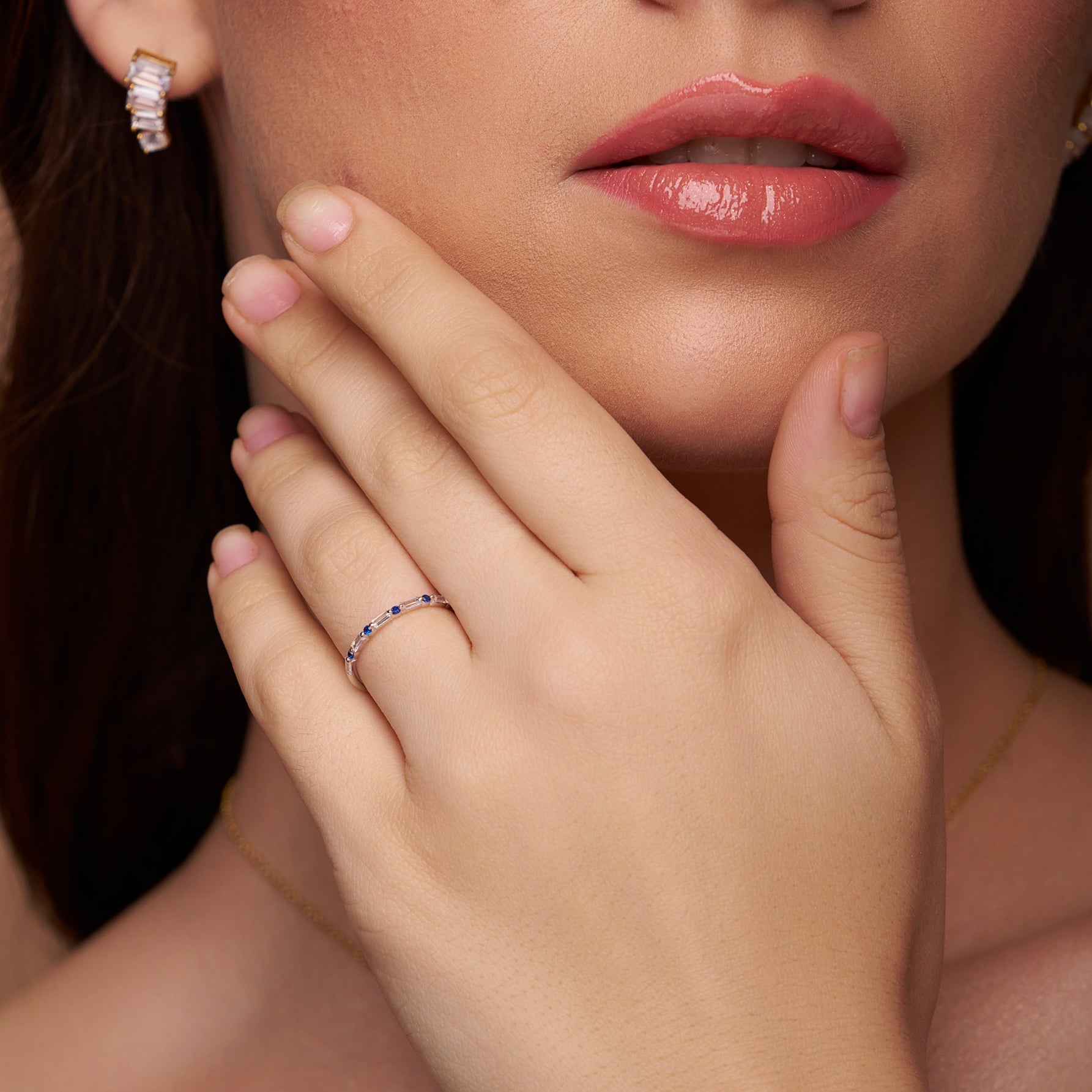 Sapphire and Diamond Eternity Band - KYMEE