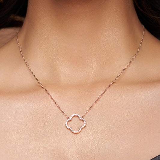 Round Diamond Clover Necklace - KYMEE