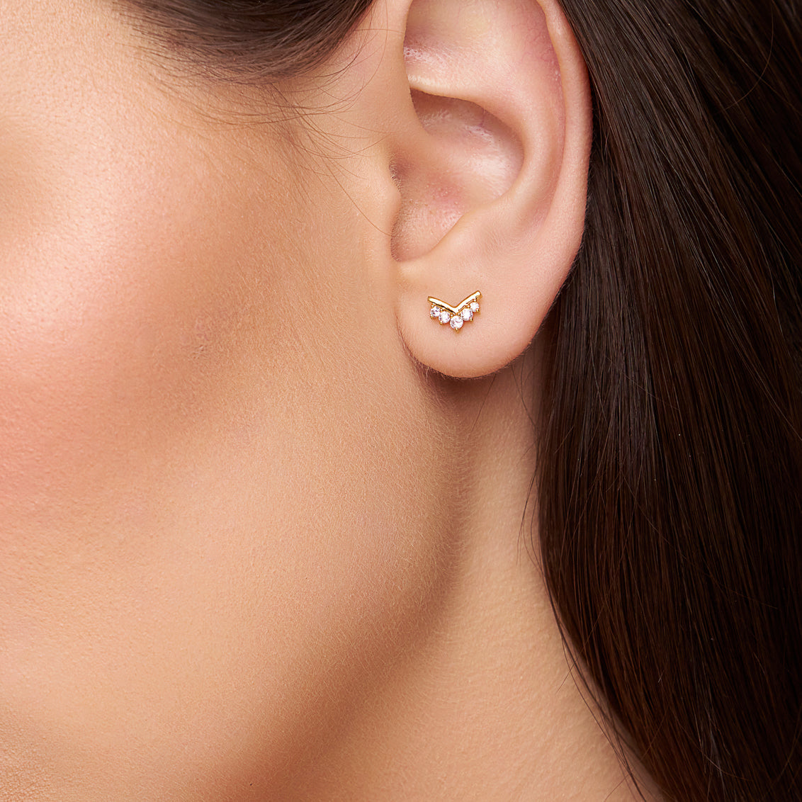 Silver Elegant V-Line Studs