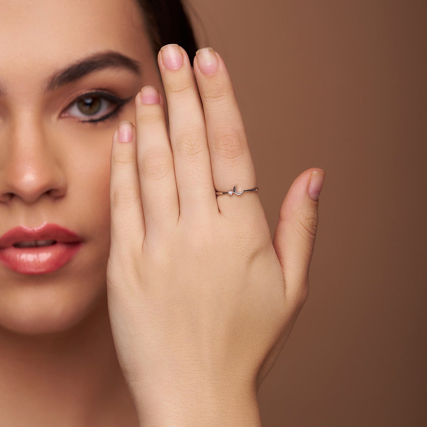 Moon and Star Sparkle Ring - KYMEE