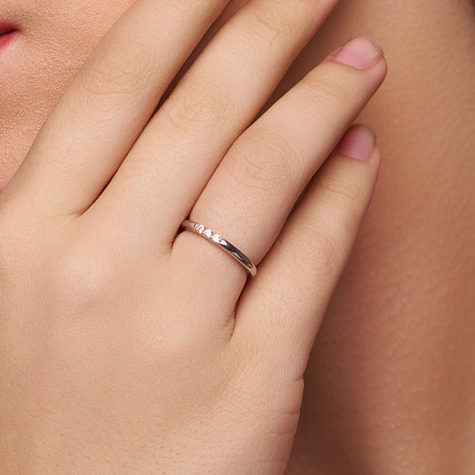 Three Round Diamond Stacking Ring - KYMEE