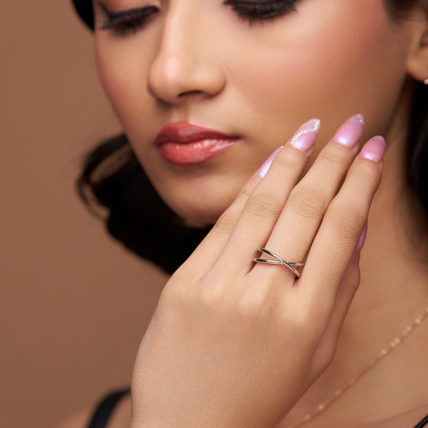 Exquisite X Cross Silver Ring - KYMEE