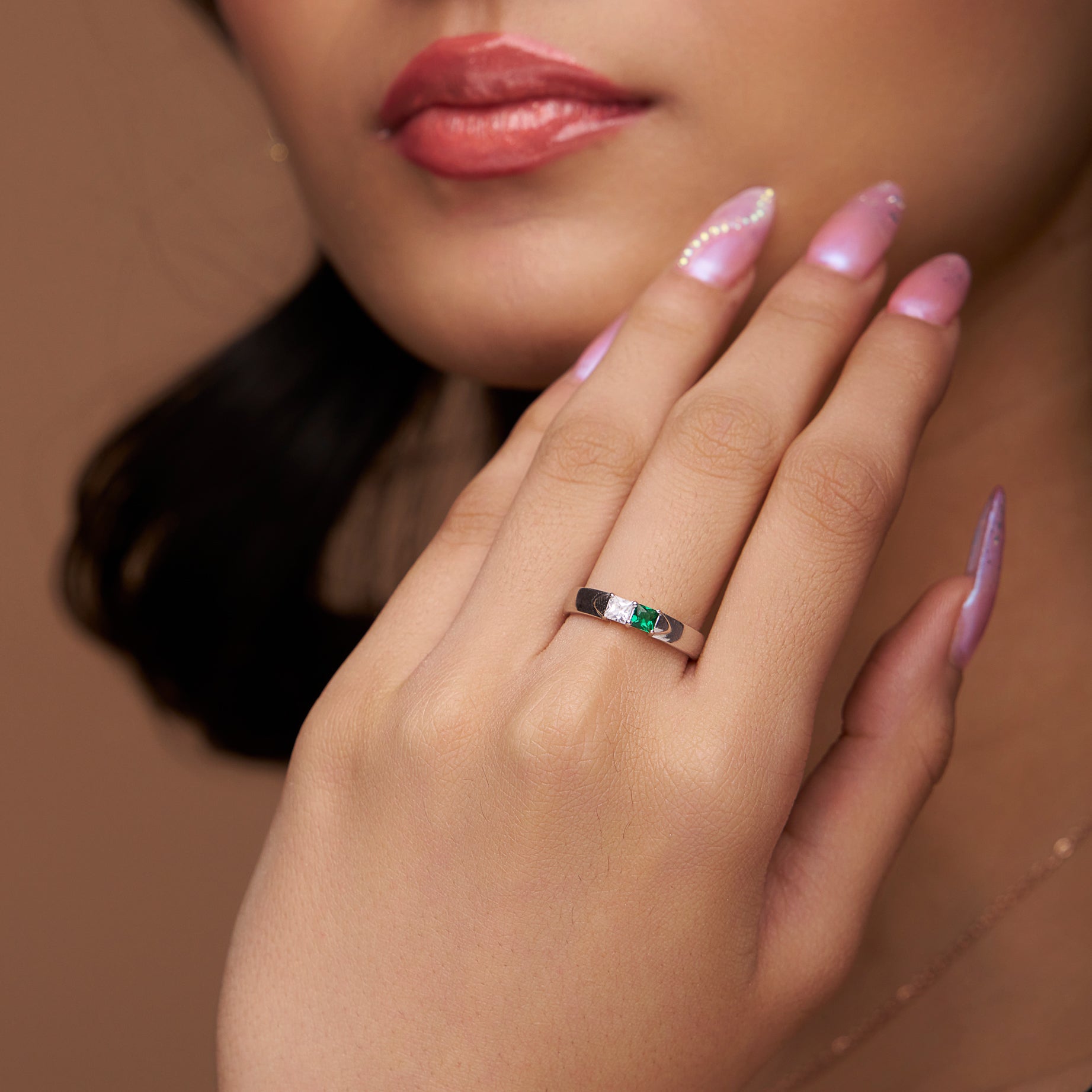 Asscher Twin Stone Ring - KYMEE