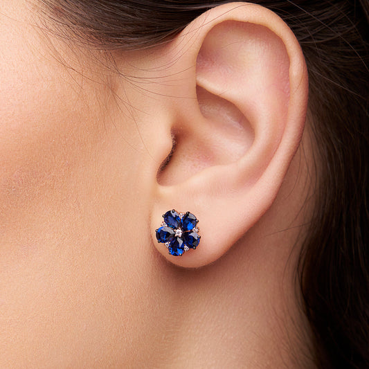 Pear Diamond Flower Earring - KYMEE