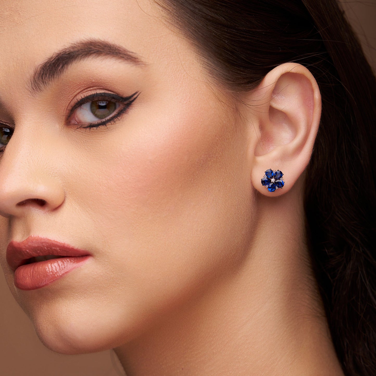 Pear Diamond Flower Earring - KYMEE