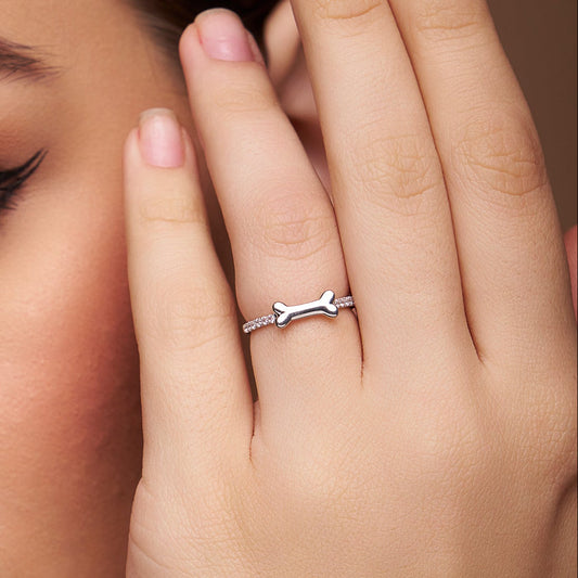 Dog Bone Style Accent Diamond Ring - KYMEE