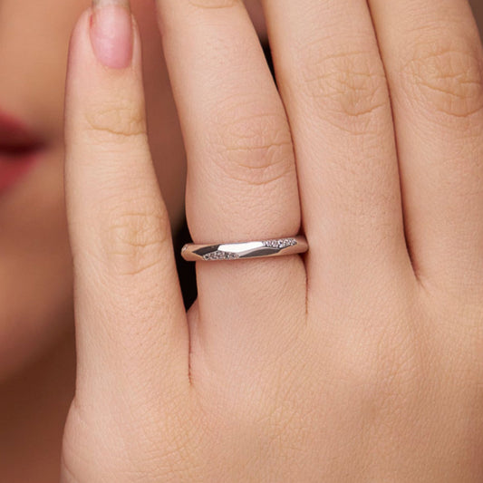 Geometric Silver Diamond Ring - KYMEE