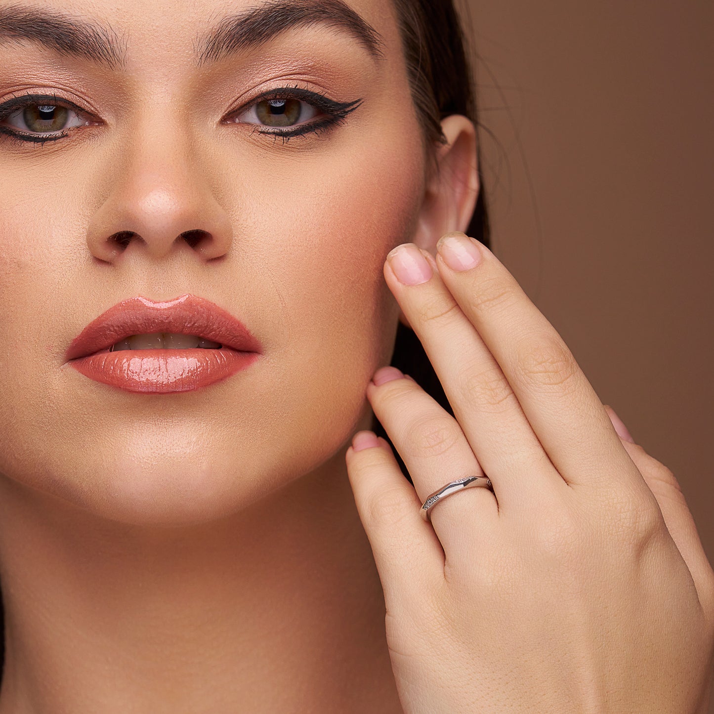 Geometric Silver Diamond Ring - KYMEE