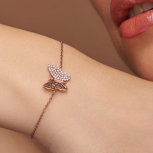 Radiant Butterfly Silver Bracelet - KYMEE
