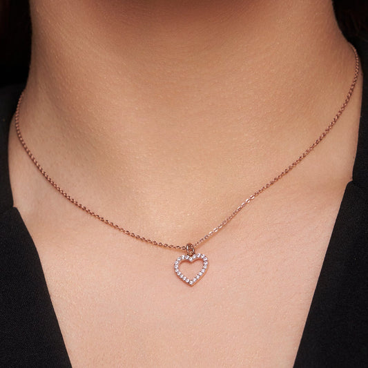 Diamond Setting Heart Pendant - KYMEE