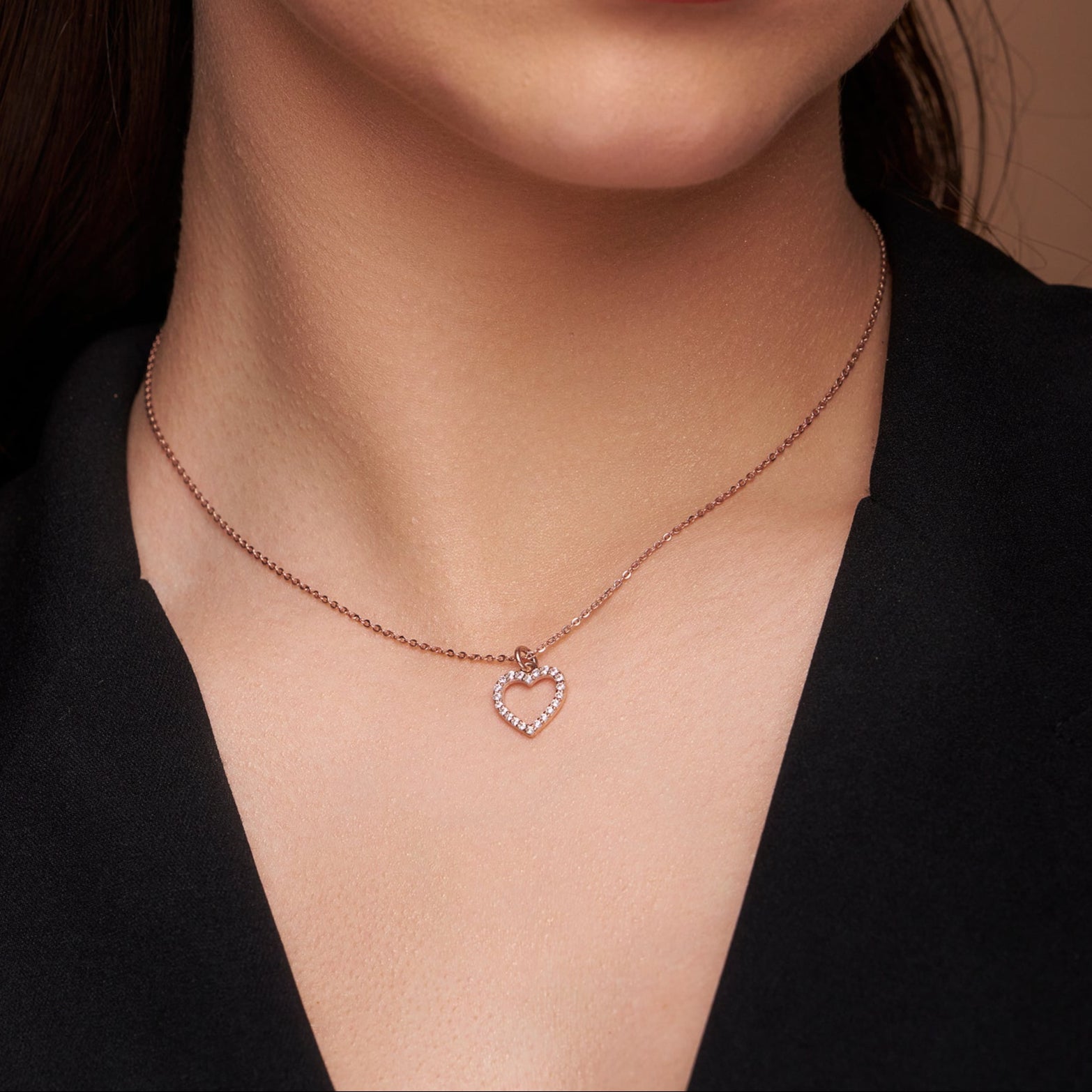 Diamond Setting Heart Pendant - KYMEE