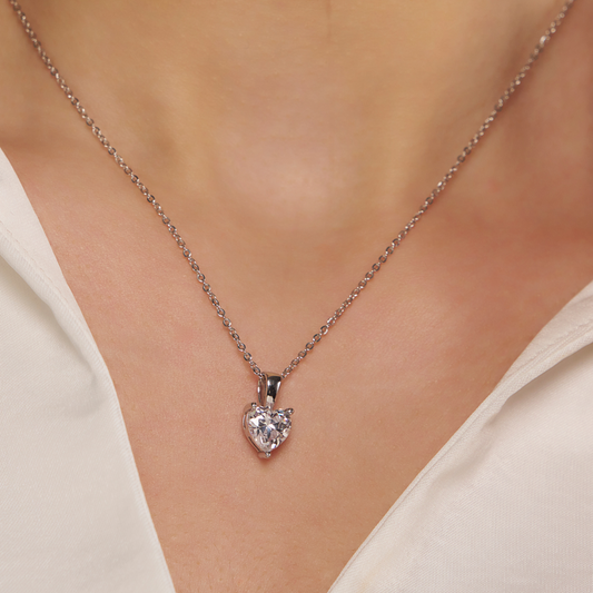 Trendy Heart Silver Pendant - KYMEE