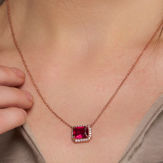 Ruby Glow Silver Pendant - KYMEE