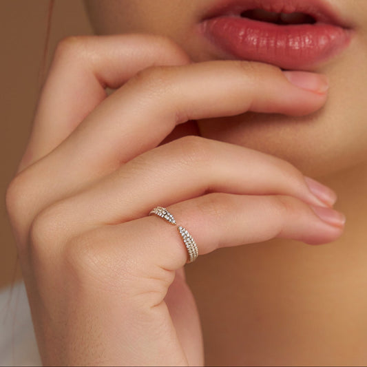 Diamond Open Cuff Band - KYMEE