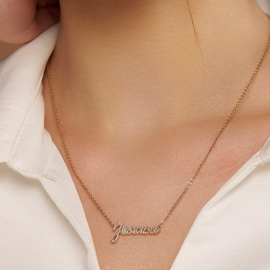 Personalized Name Diamond Necklace - KYMEE