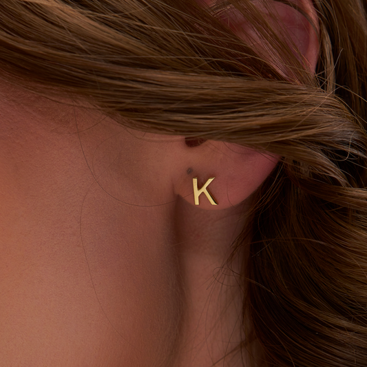 Silver Letter Earrings - KYMEE