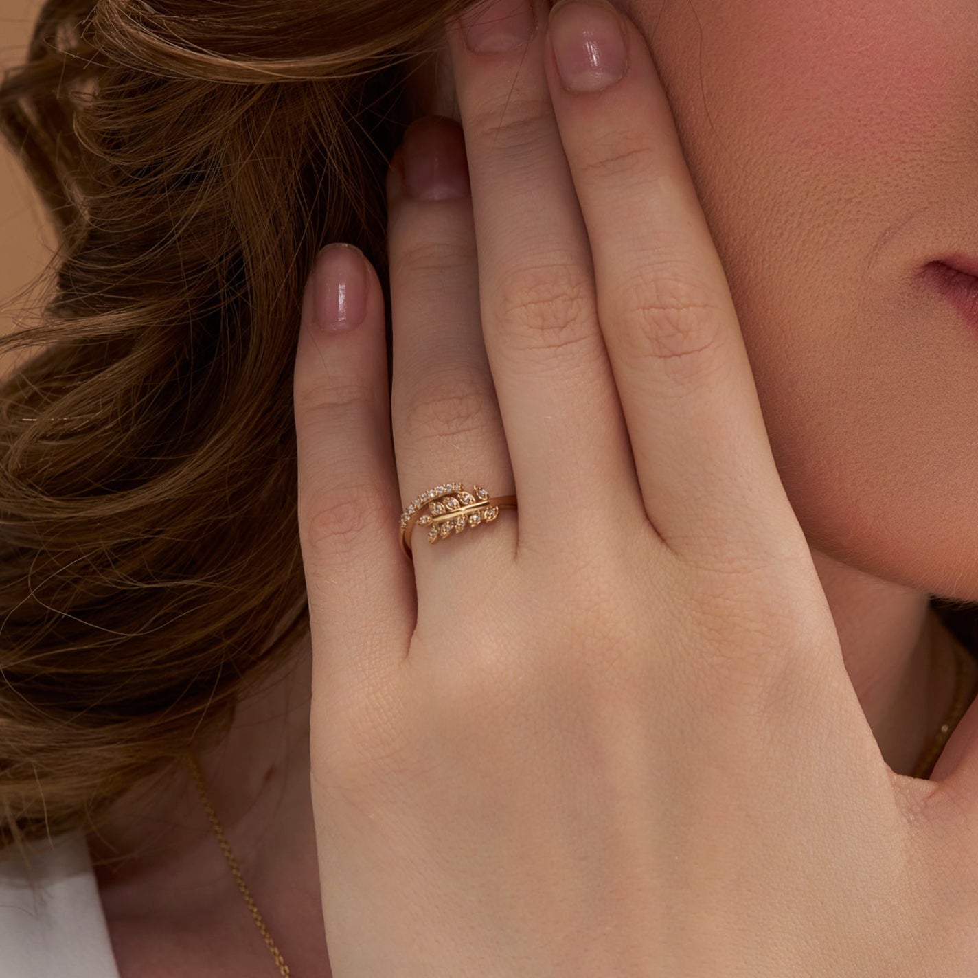 Leaf-Inspired Diamond Ring - KYMEE