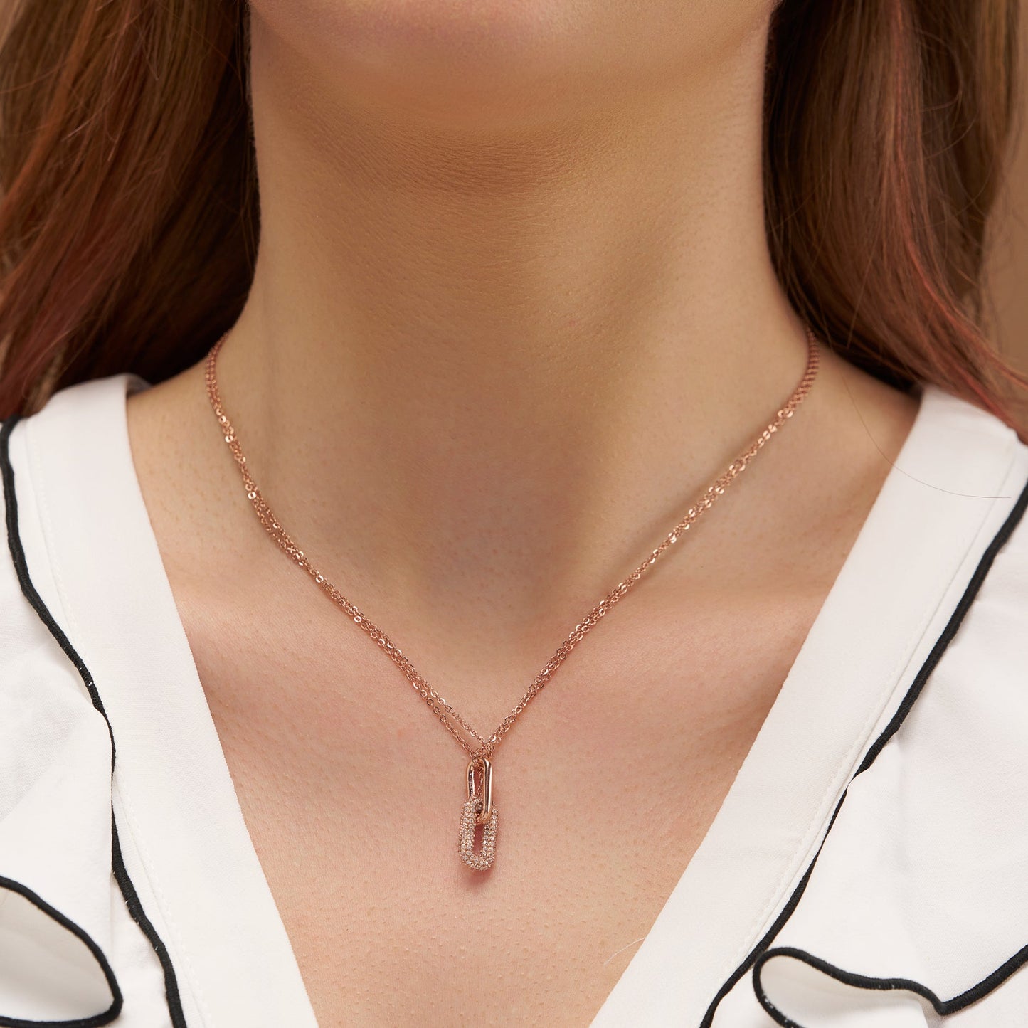 Modern Pave Link Necklace