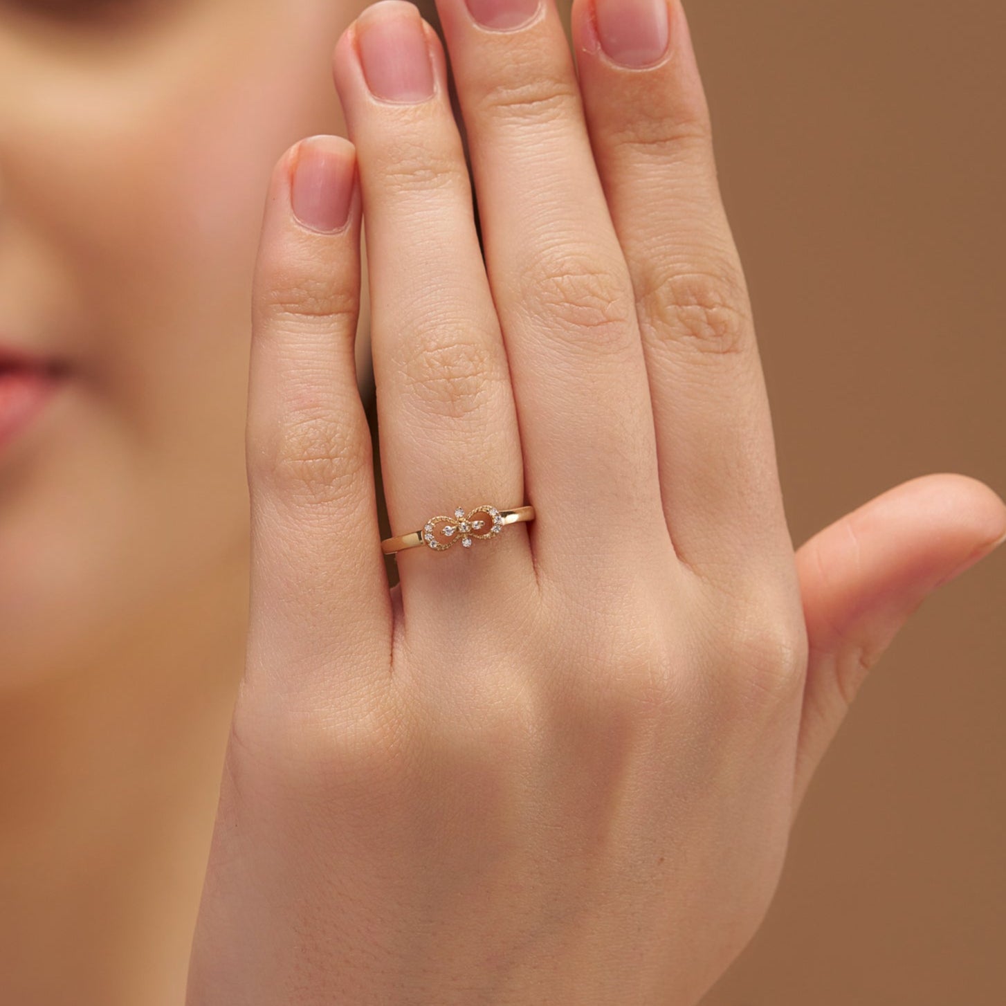 Diamond Bow Cocktail Ring - KYMEE