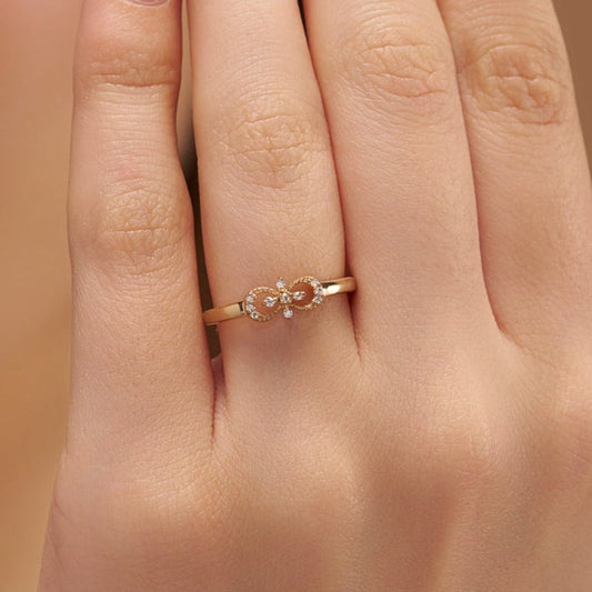 Diamond Bow Cocktail Ring - KYMEE