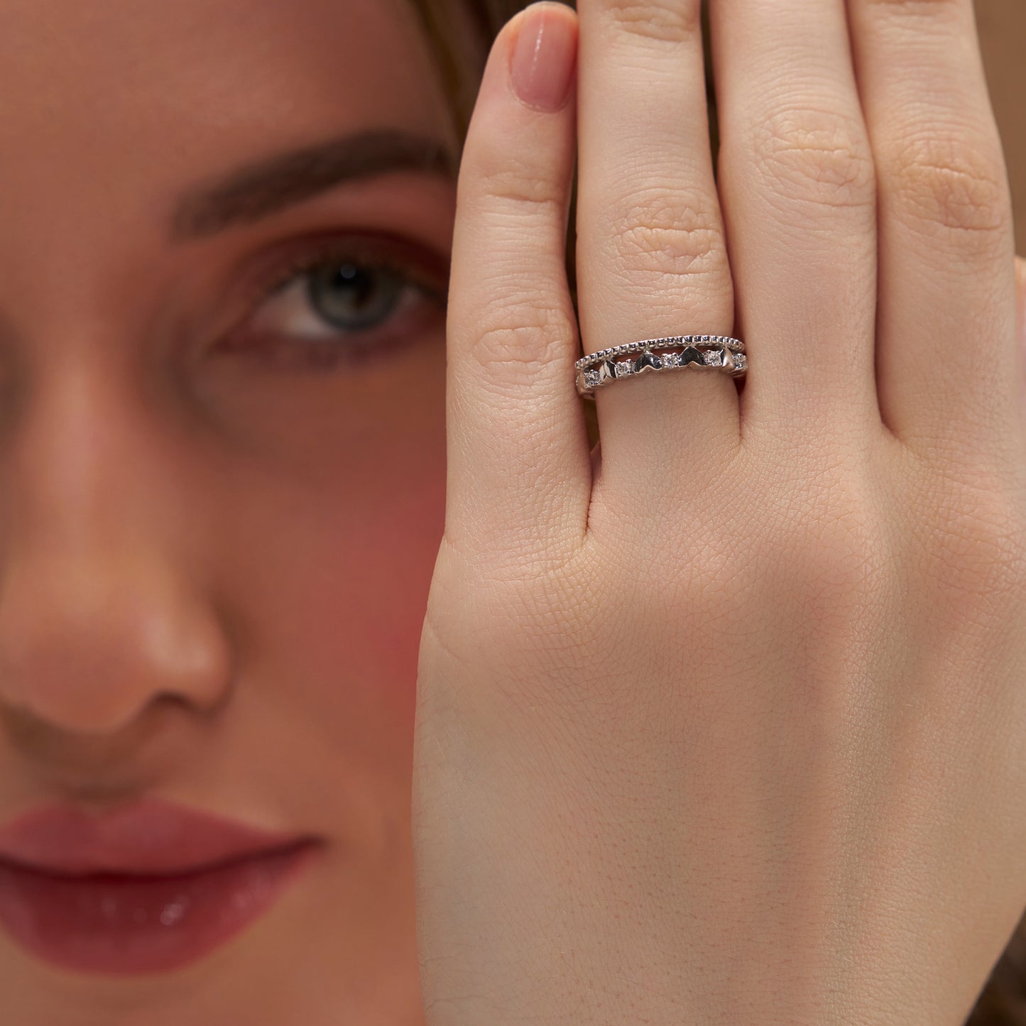 Heart and Round Eternity Band