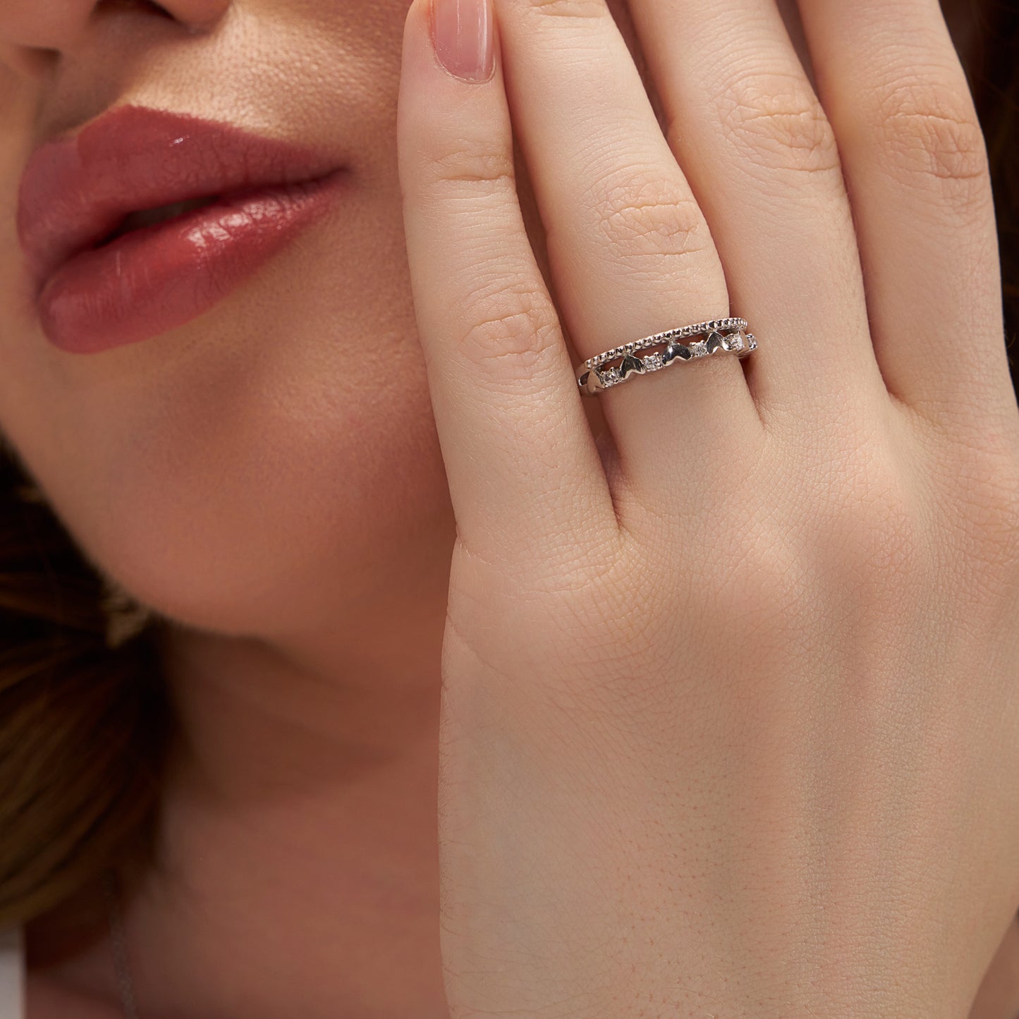 Heart and Round Eternity Band