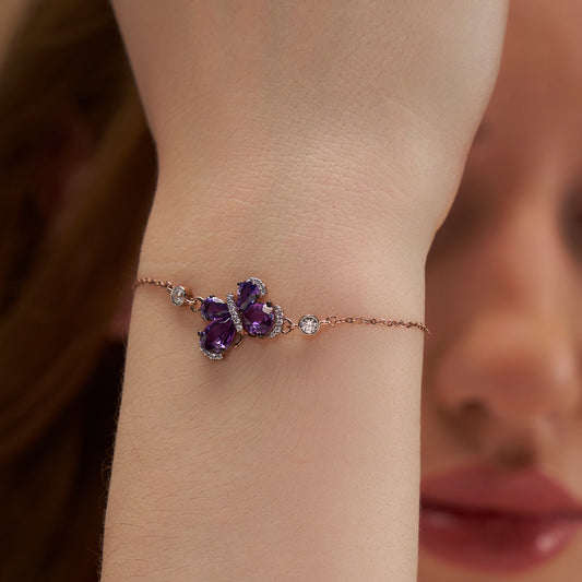 Butterfly Silver Charm Bracelet - KYMEE