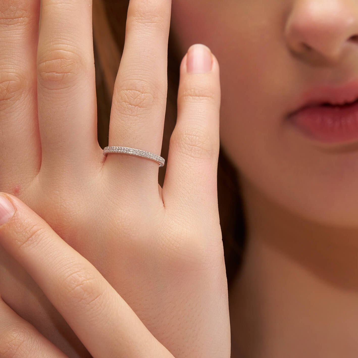 Sparkling Pave Set Eternity Band - KYMEE