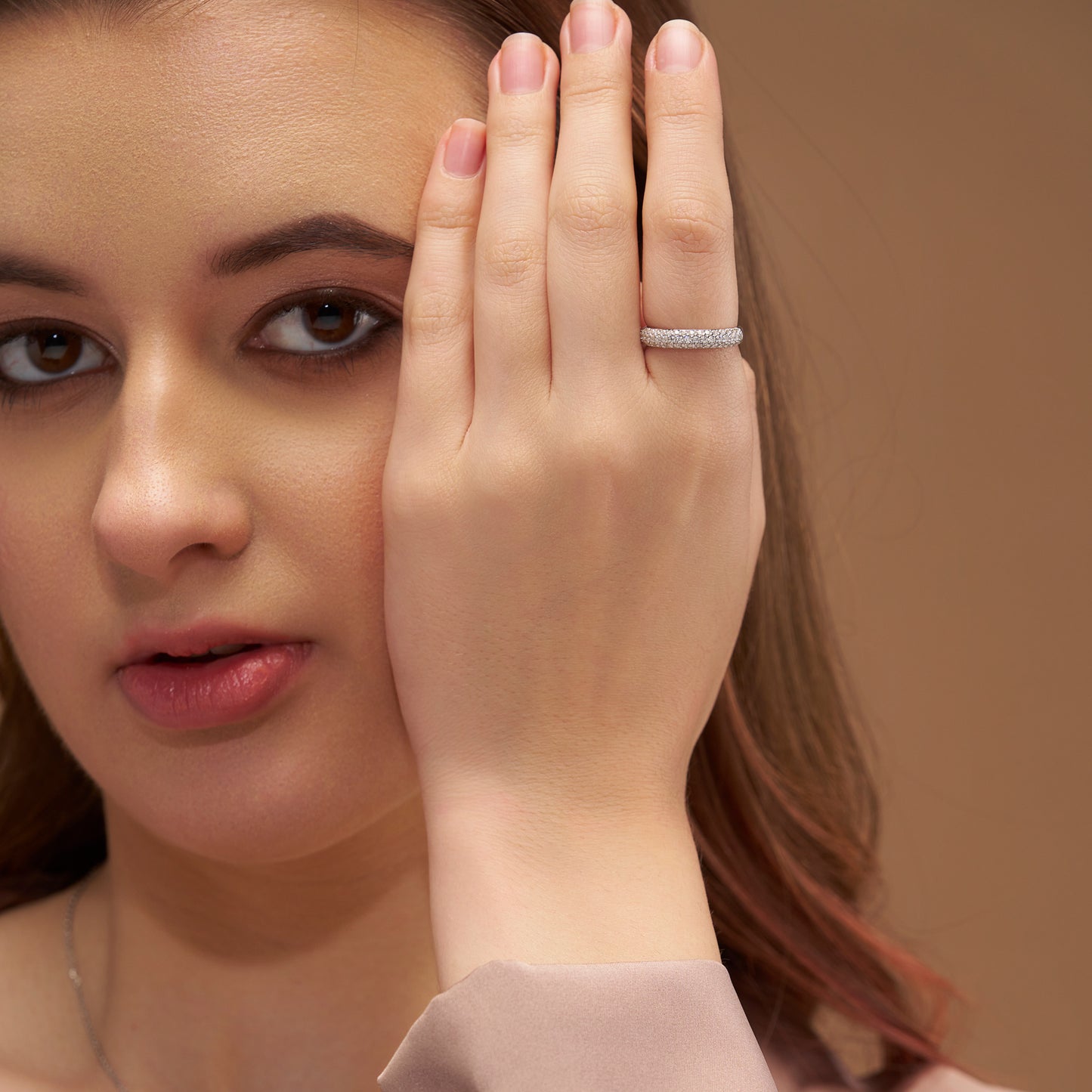 Pave Setting Half-Eternity Band - KYMEE