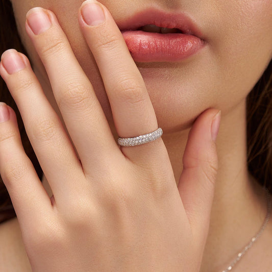 Pave Setting Half-Eternity Band - KYMEE