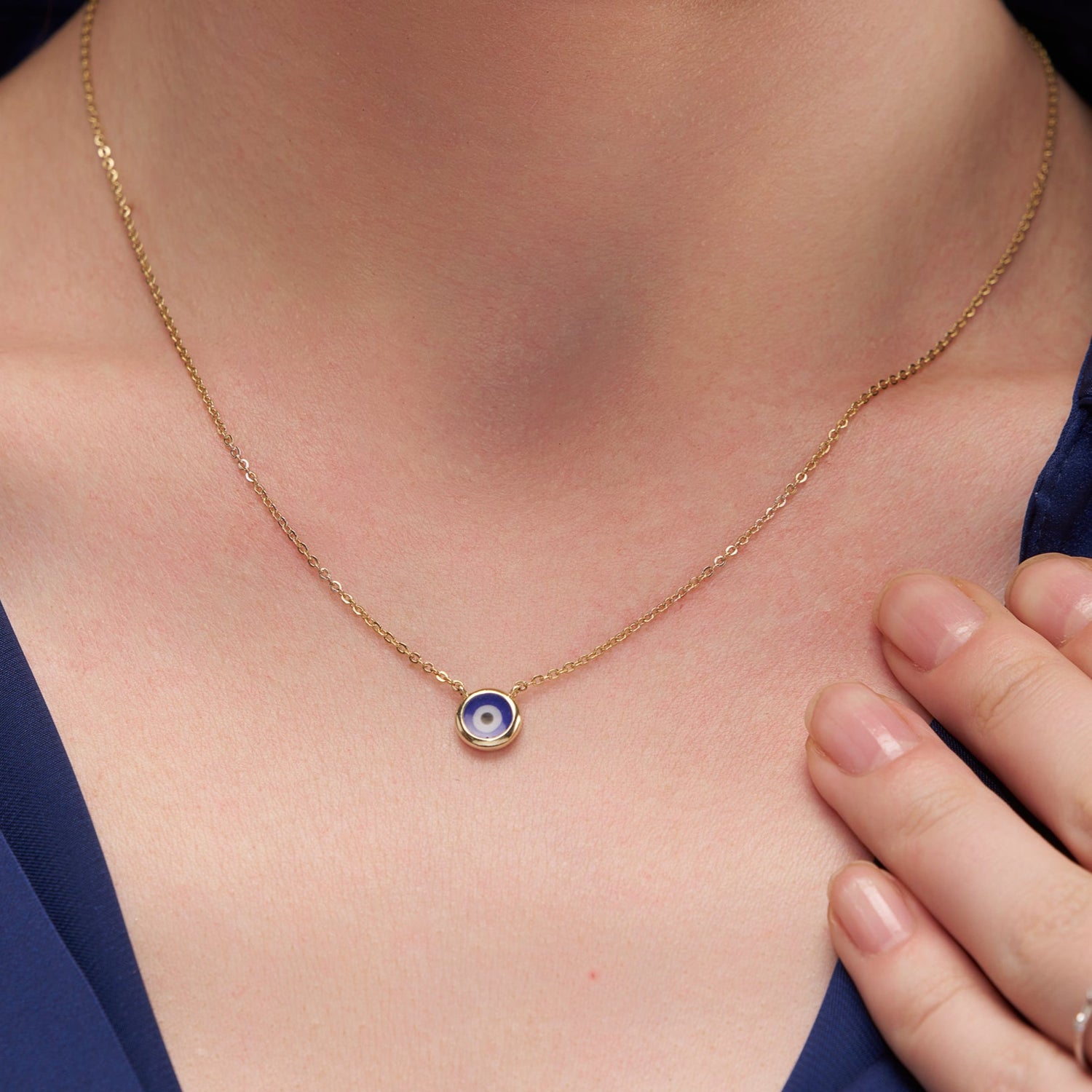 Delicate Evil Eye Pendant - KYMEE