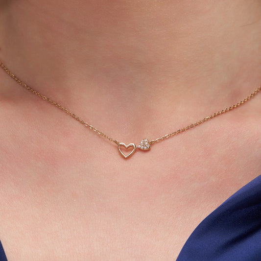 Interlinked Hearts Silver Necklace - KYMEE