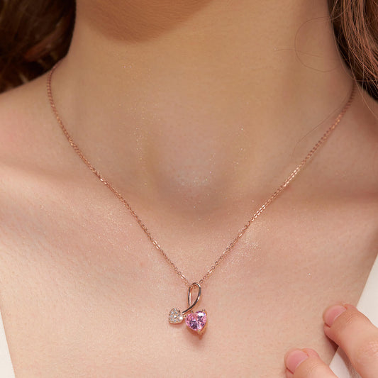Dual Heart Diamonds Necklace - KYMEE