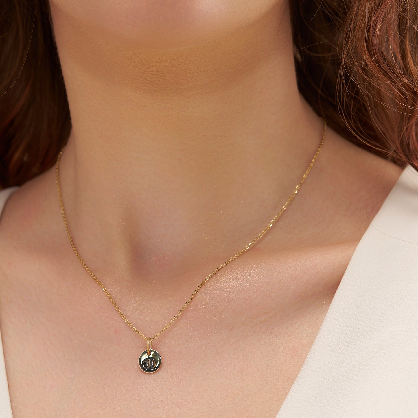 Silver Initial Disc Necklace