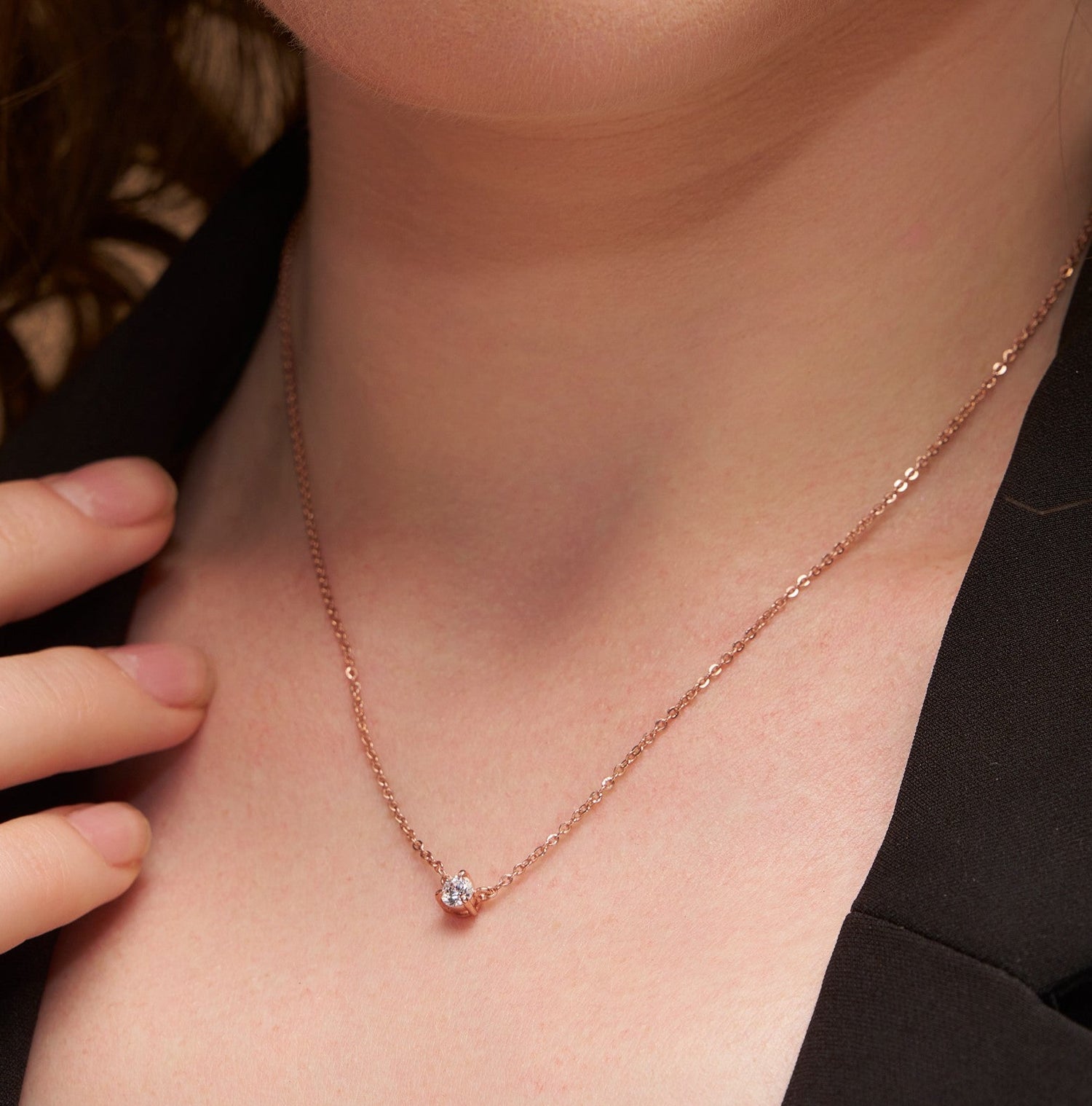 Diamond Solitaire Pendant - KYMEE