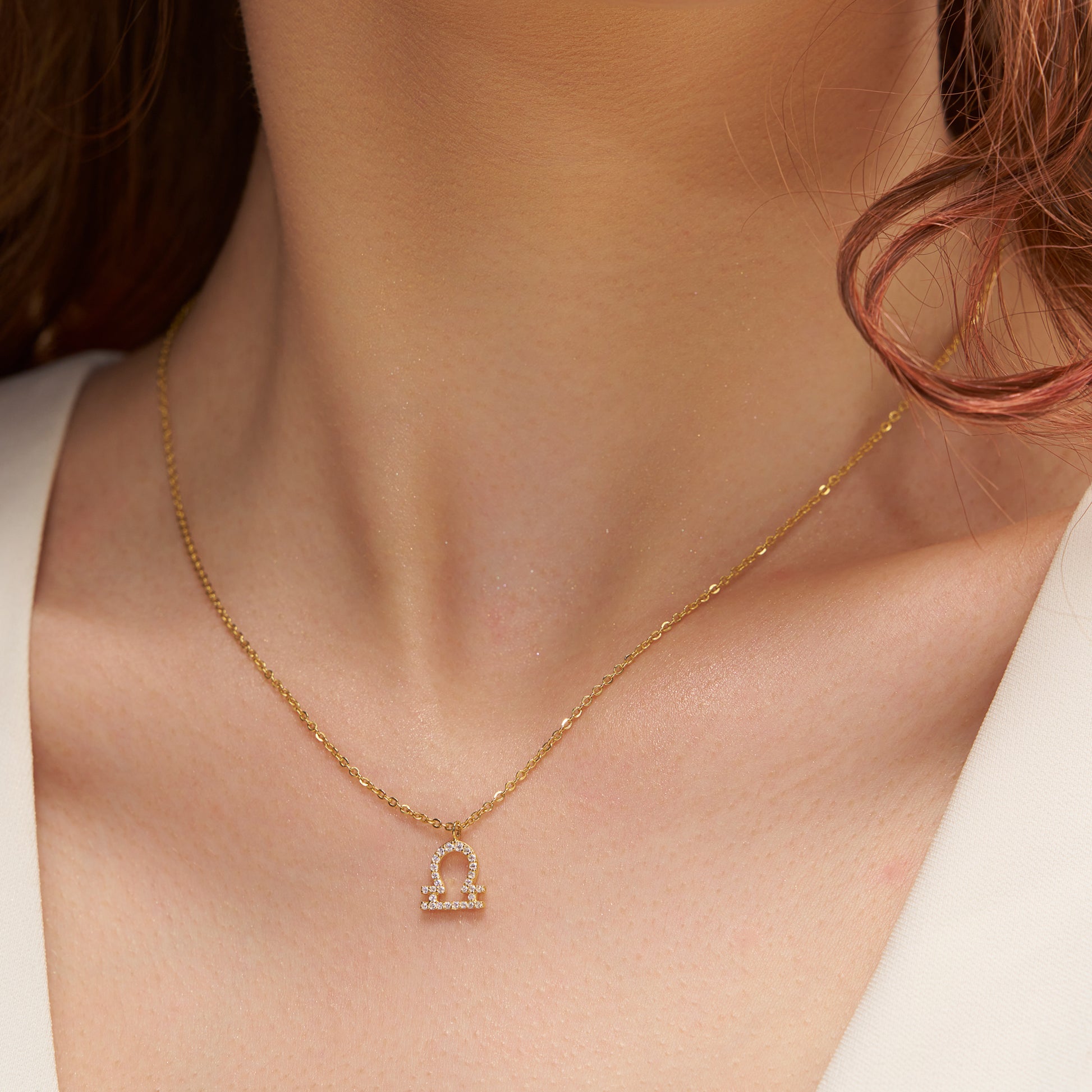Diamond Libra Zodiac Necklace - KYMEE