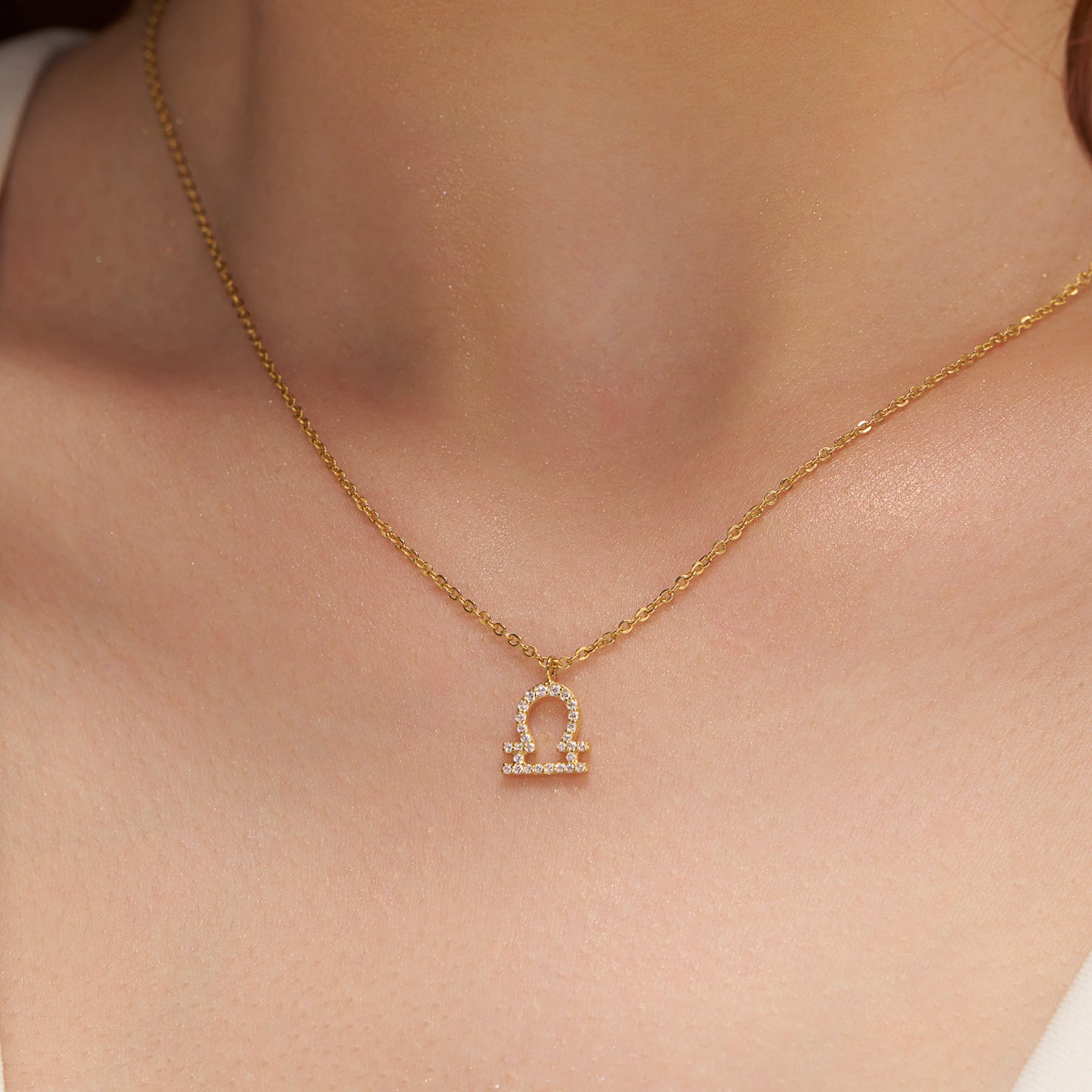 Diamond Libra Zodiac Necklace - KYMEE