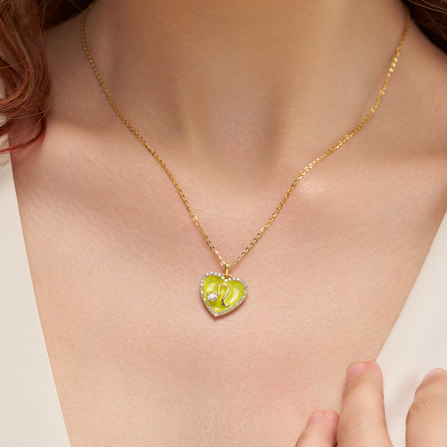 Heart Shape Enamel Pendant - KYMEE