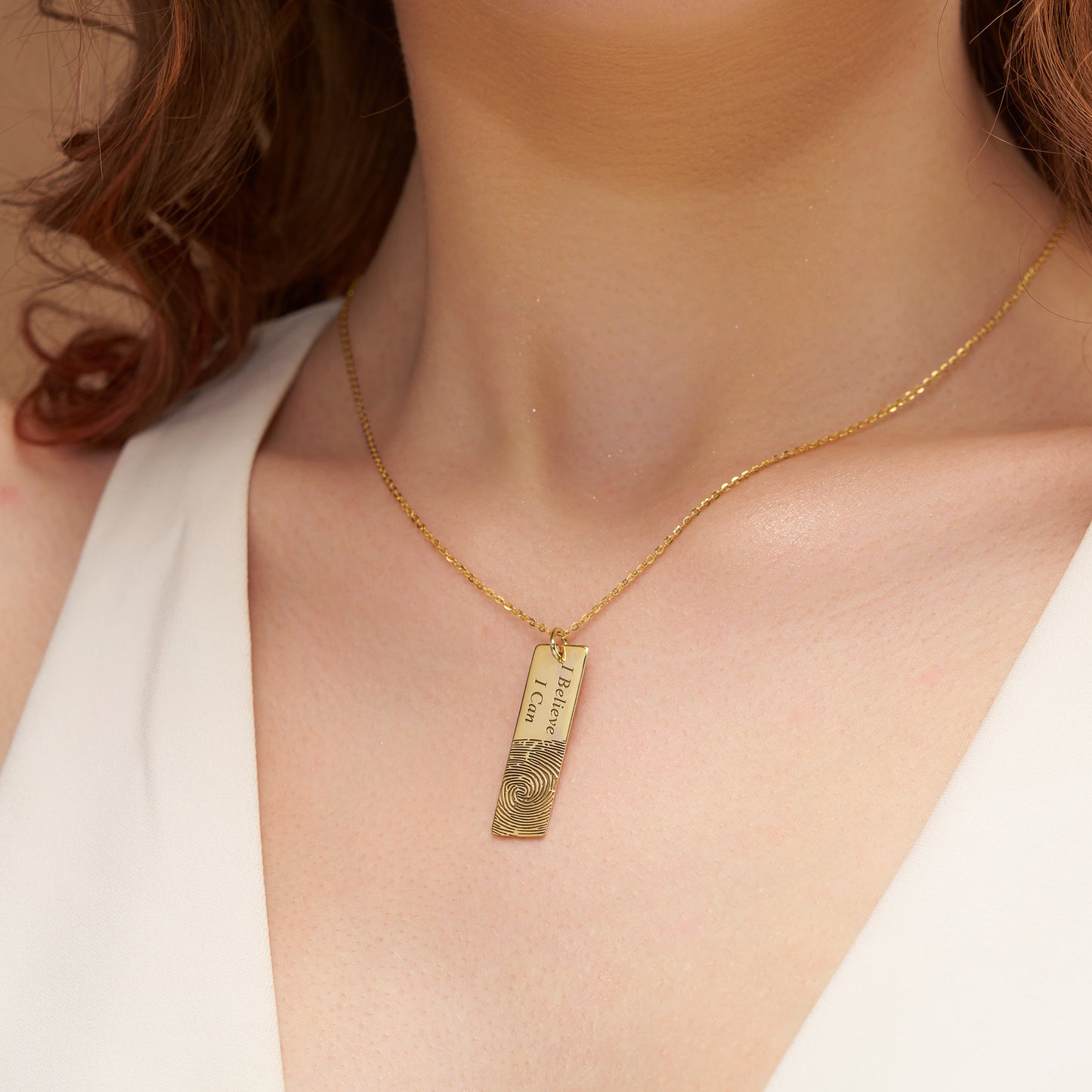 Inspirational Fingerprint Bar Necklace