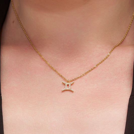 Zodiac Sign Gemini Silver Pendant - KYMEE