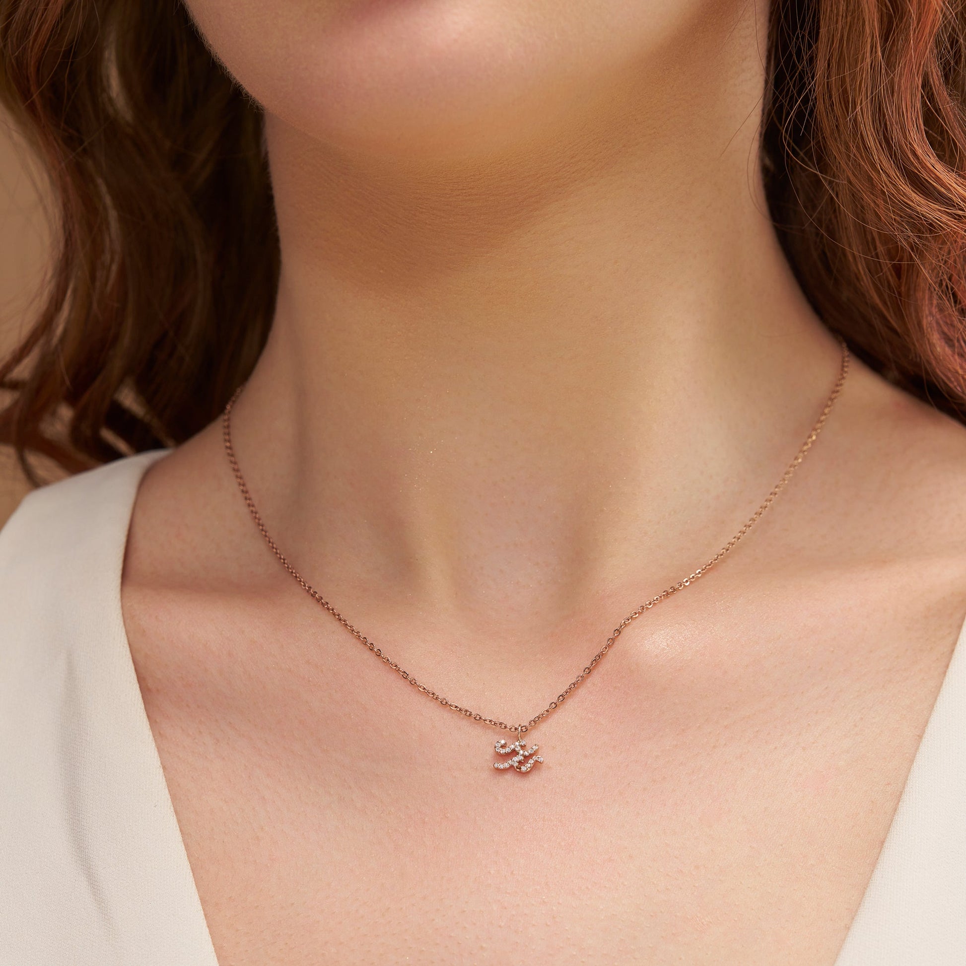 Diamond Swirl Charm Pendant - KYMEE