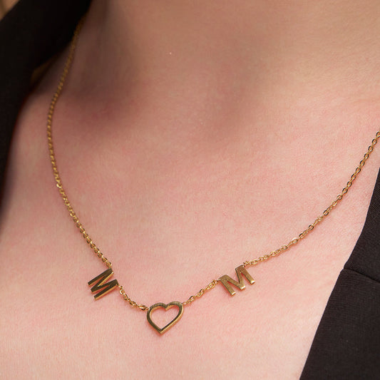 Couple Letter Silver Necklace - KYMEE